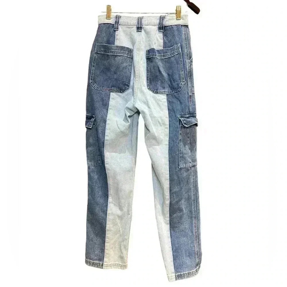 Pacsun Multi Color Block Cargo Jeans Size 26 - Picture 3 of 9